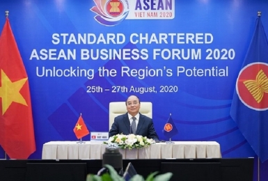 Thủ tướng Nguyễn Xuân Phúc khai mạc Diễn đàn Kinh doanh ASEAN 2020.