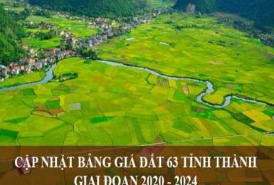 Bảng giá đất 2020-2024 của 63 tỉnh, thành phố trực thuộc Trung ương