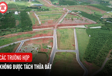 Các trường hợp không được tách thửa đất